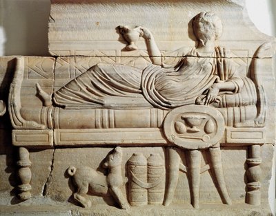 Detail (from a Sarcophagus Depicting a Woman Reclining on a Bench) by Roman